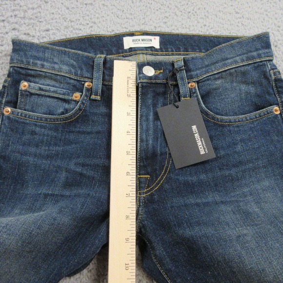 Buck Mason 12 Month Wash Slim Fit Stretch Jean size 28 x 34 Tall Skinny Blue NEW - Picture 10 of 13